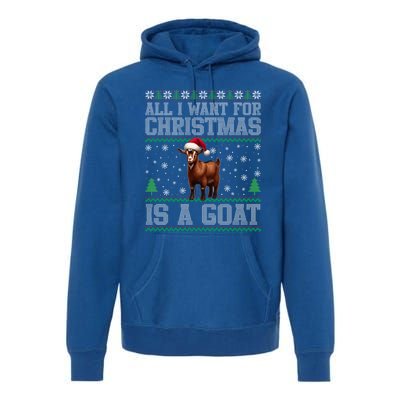 Goat Ugly Funny Christmas Snowflakes Tree Santa Hat Xmas Gift Premium Hoodie