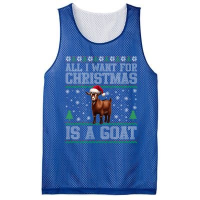 Goat Ugly Funny Christmas Snowflakes Tree Santa Hat Xmas Gift Mesh Reversible Basketball Jersey Tank