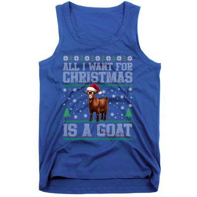 Goat Ugly Funny Christmas Snowflakes Tree Santa Hat Xmas Gift Tank Top