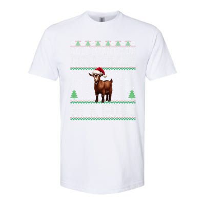 Goat Ugly Funny Christmas Snowflakes Tree Santa Hat Xmas Gift Softstyle CVC T-Shirt