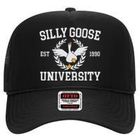 Goose University Funny High Crown Mesh Back Trucker Hat