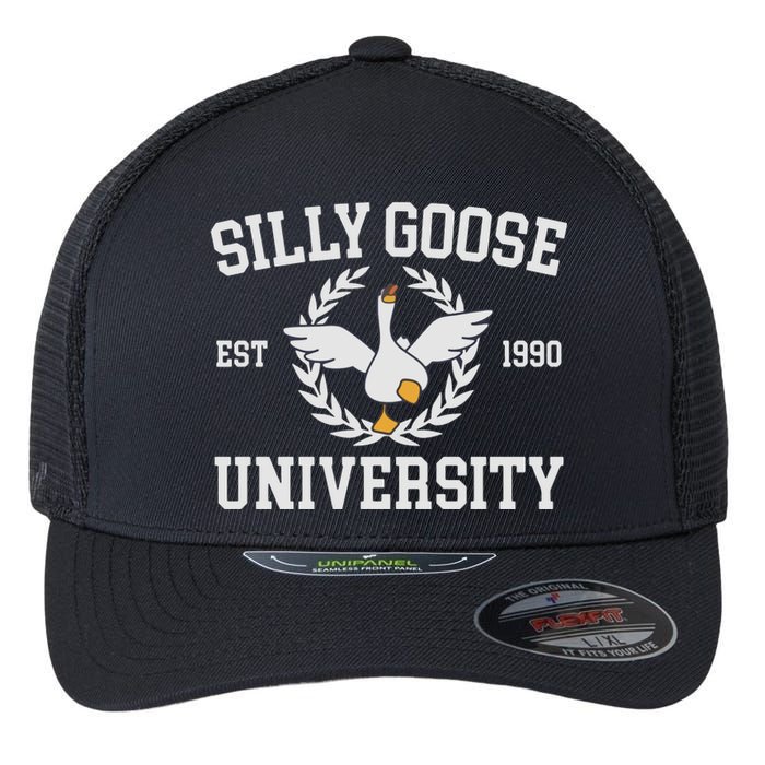 Goose University Funny Flexfit Unipanel Trucker Cap