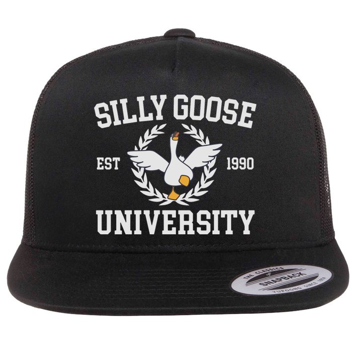 Goose University Funny Flat Bill Trucker Hat