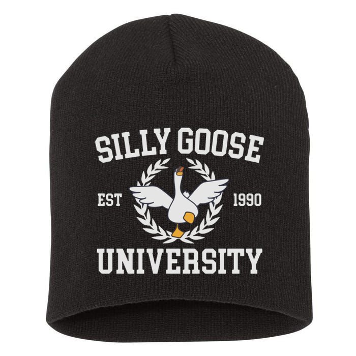 Goose University Funny Short Acrylic Beanie