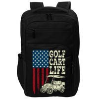 Golf Us Flag Golf Cart Life Gift Funny Golf Impact Tech Backpack