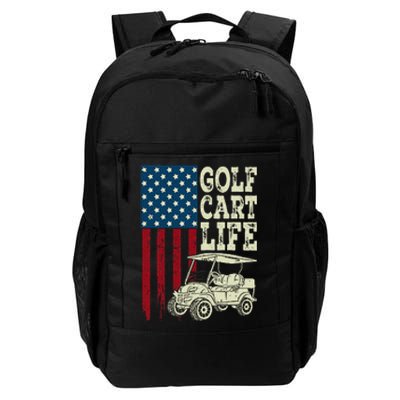 Golf Us Flag Golf Cart Life Gift Funny Golf Daily Commute Backpack