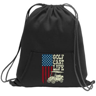 Golf Us Flag Golf Cart Life Gift Funny Golf Sweatshirt Cinch Pack Bag