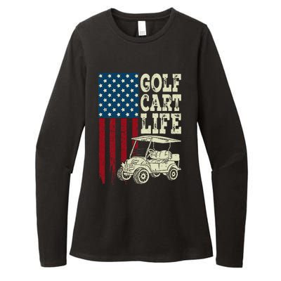 Golf Us Flag Golf Cart Life Gift Funny Golf Womens CVC Long Sleeve Shirt