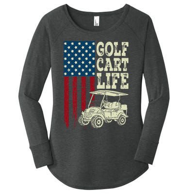 Golf Us Flag Golf Cart Life Gift Funny Golf Women's Perfect Tri Tunic Long Sleeve Shirt