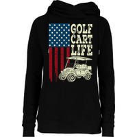 Golf Us Flag Golf Cart Life Gift Funny Golf Womens Funnel Neck Pullover Hood