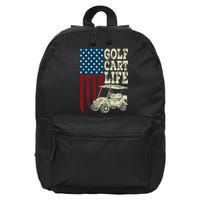 Golf Us Flag Golf Cart Life Gift Funny Golf 16 in Basic Backpack