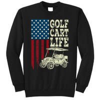 Golf Us Flag Golf Cart Life Gift Funny Golf Tall Sweatshirt