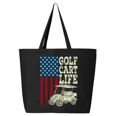 Golf Us Flag Golf Cart Life Gift Funny Golf 25L Jumbo Tote