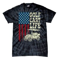 Golf Us Flag Golf Cart Life Gift Funny Golf Tie-Dye T-Shirt