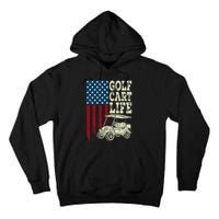 Golf Us Flag Golf Cart Life Gift Funny Golf Tall Hoodie