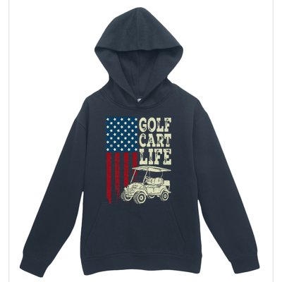 Golf Us Flag Golf Cart Life Gift Funny Golf Urban Pullover Hoodie