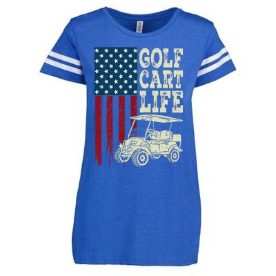 Golf Us Flag Golf Cart Life Gift Funny Golf Enza Ladies Jersey Football T-Shirt