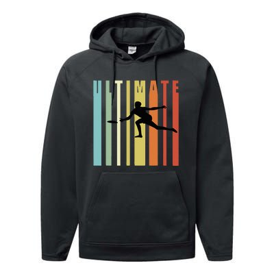 Great Ultimate Frisbee Motif Gift Performance Fleece Hoodie