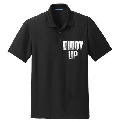 Giddy Up Funny Sarcastic Saying Dry Zone Grid Polo