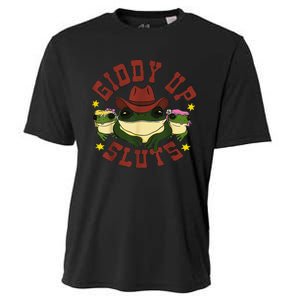 Giddy Up Funny Frogs Funny Western Country Cooling Performance Crew T-Shirt