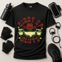Giddy Up Funny Frogs Funny Western Country Cooling Performance Crew T-Shirt