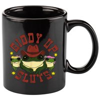 Giddy Up Funny Frogs Funny Western Country 11oz C Handle Ceramic Mug