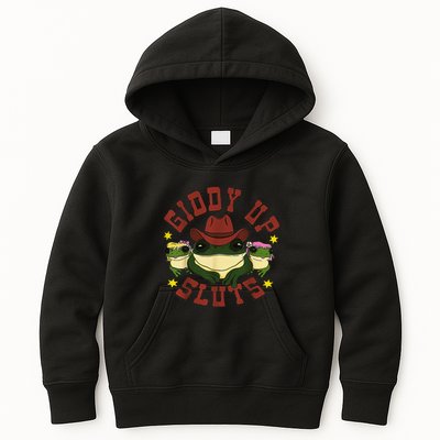 Giddy Up Funny Frogs Funny Western Country Kids Hoodie
