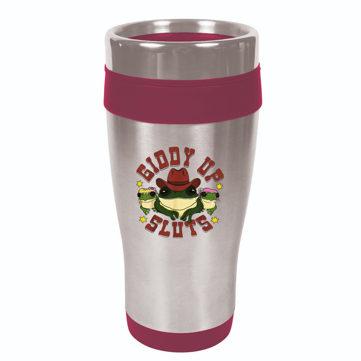 Giddy Up Funny Frogs Funny Western Country 16oz Travel Tumbler