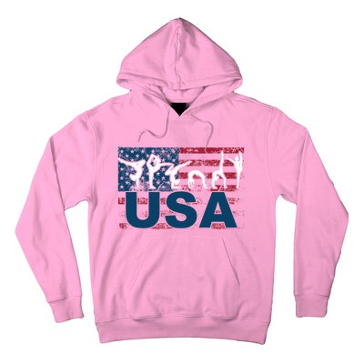 Gymnastics Usa Girl Patriotism Funny Sports Us American Gift Hoodie