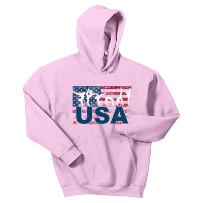 Gymnastics Usa Girl Patriotism Funny Sports Us American Gift Kids Hoodie