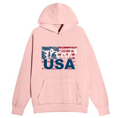 Gymnastics Usa Girl Patriotism Funny Sports Us American Gift Urban Pullover Hoodie