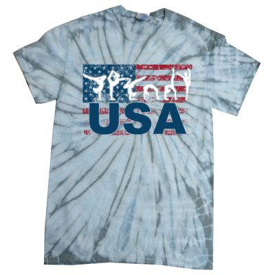 Gymnastics Usa Girl Patriotism Funny Sports Us American Gift Tie-Dye T-Shirt