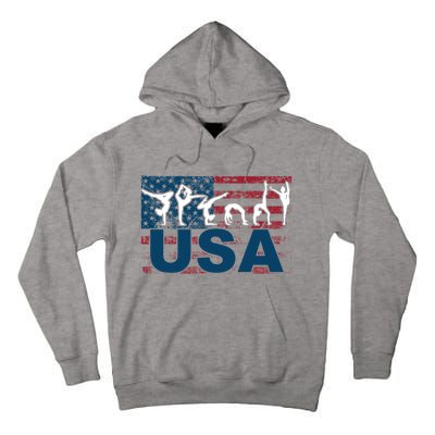 Gymnastics Usa Girl Patriotism Funny Sports Us American Gift Tall Hoodie