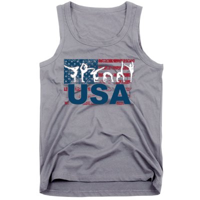 Gymnastics Usa Girl Patriotism Funny Sports Us American Gift Tank Top