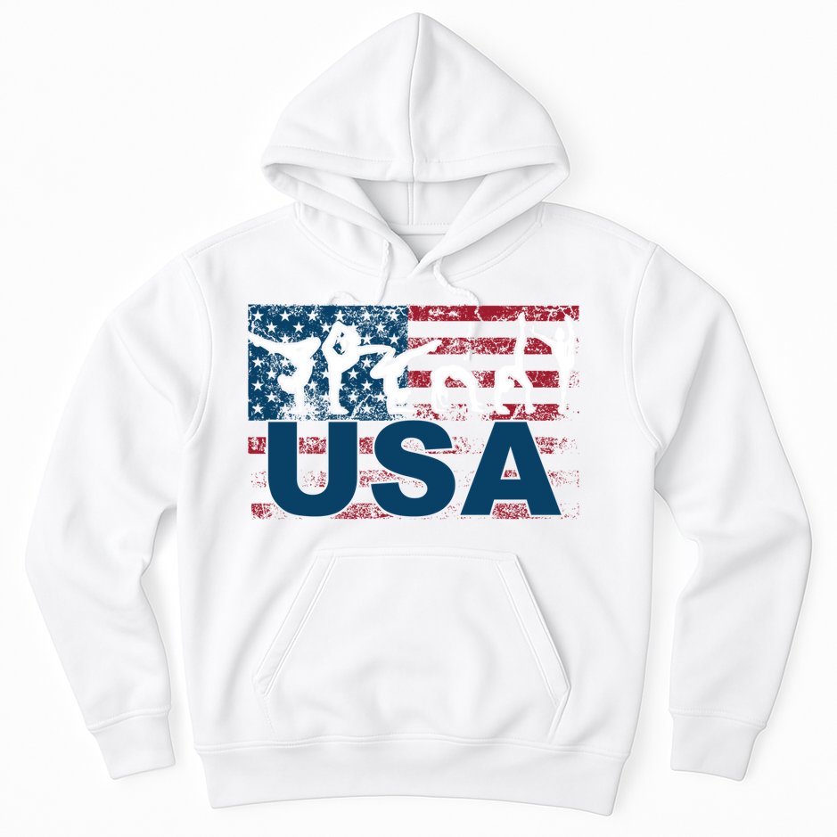 Gymnastics Usa Girl Patriotism Funny Sports Us American Gift Hoodie