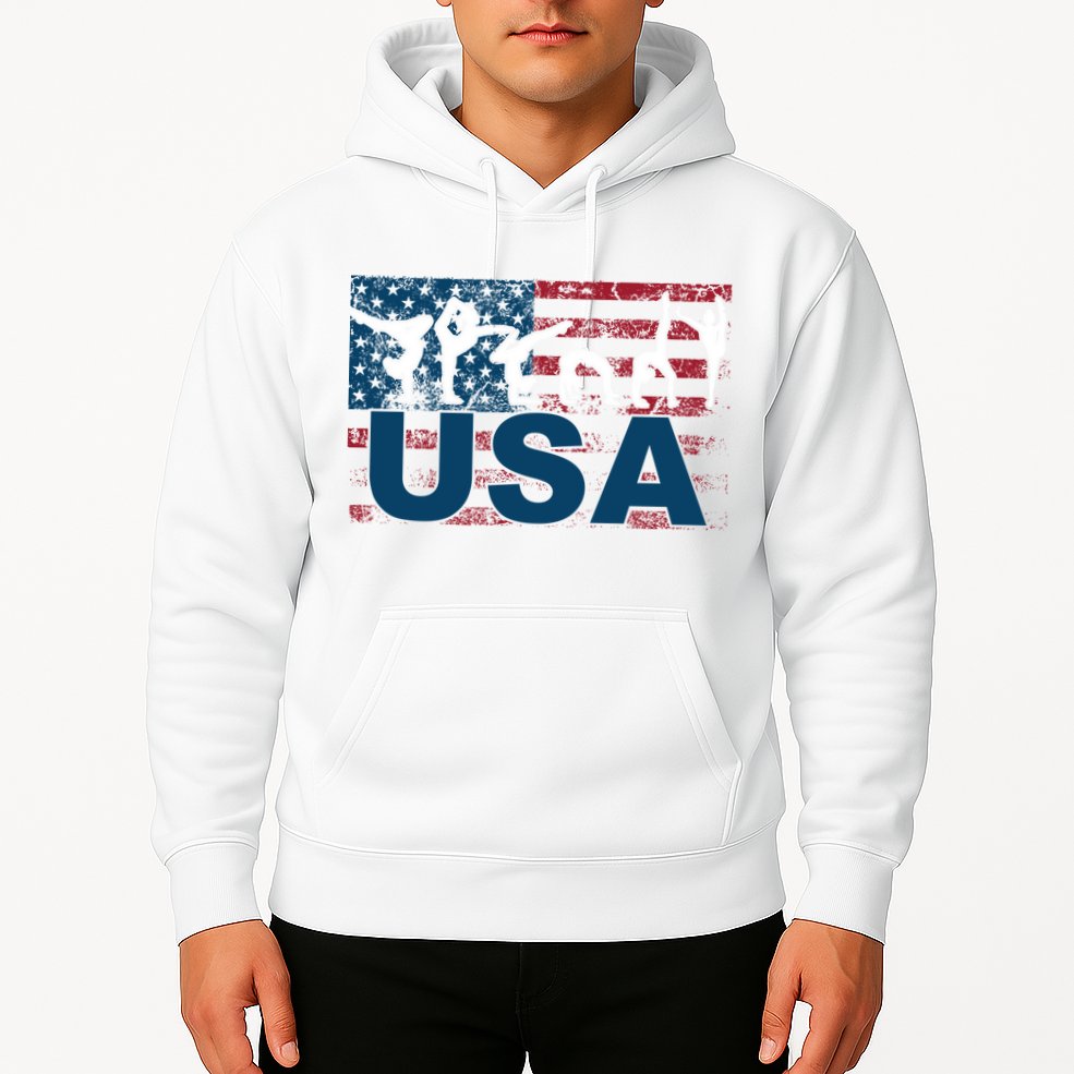 Gymnastics Usa Girl Patriotism Funny Sports Us American Gift Hoodie