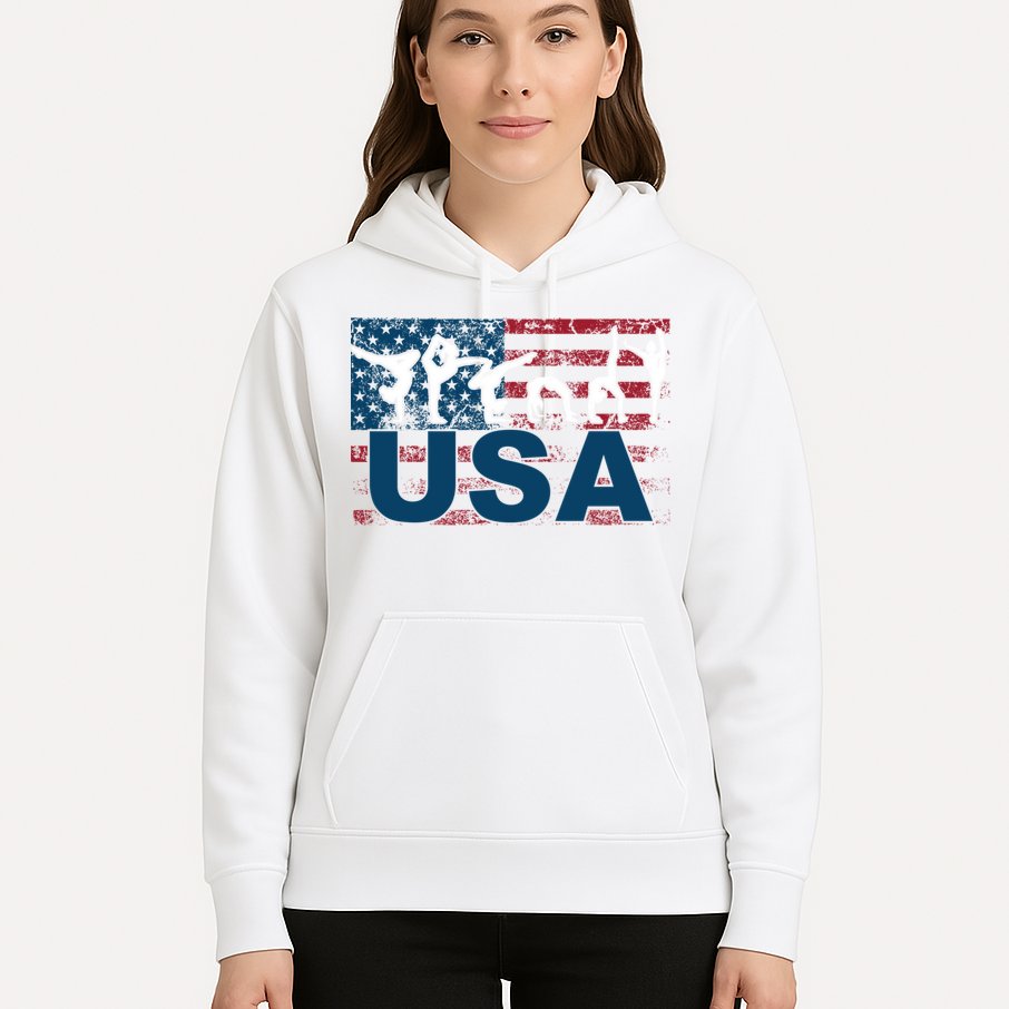 Gymnastics Usa Girl Patriotism Funny Sports Us American Gift Hoodie
