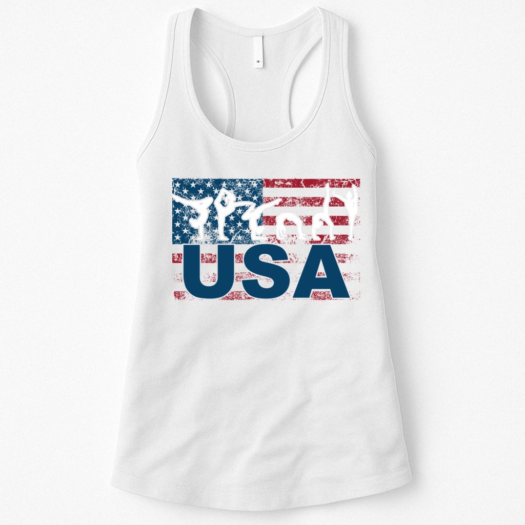 Gymnastics Usa Girl Patriotism Funny Sports Us American Gift Womens Tank Top