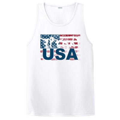 Gymnastics Usa Girl Patriotism Funny Sports Us American Gift PosiCharge Competitor Tank