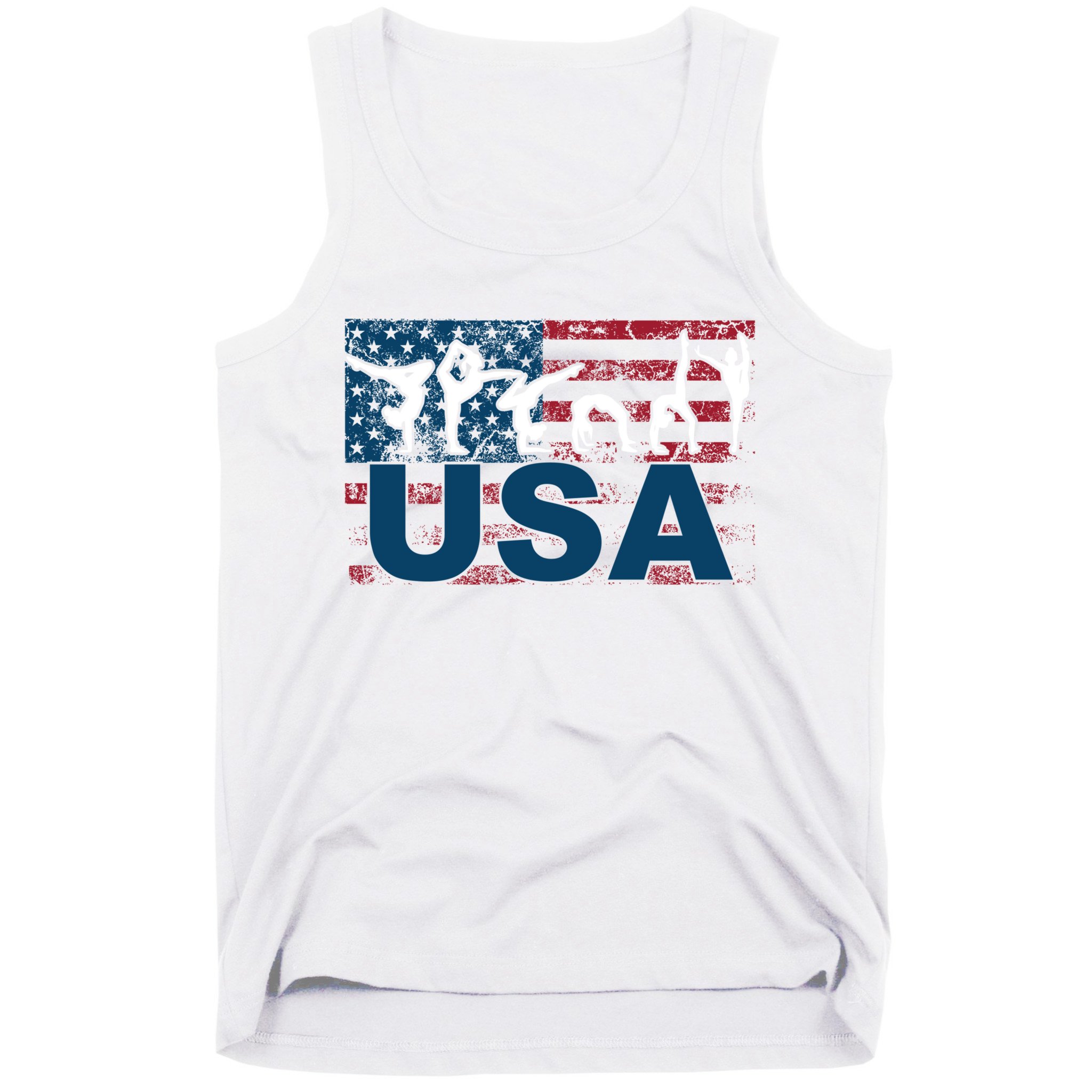 Gymnastics Usa Girl Patriotism Funny Sports Us American Gift Tank Top