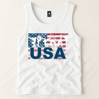 Gymnastics Usa Girl Patriotism Funny Sports Us American Gift Tank Top