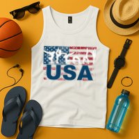 Gymnastics Usa Girl Patriotism Funny Sports Us American Gift Tank Top
