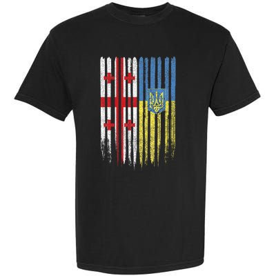 Georgia Ukraine Georgian Ukrainian Flag Garment-Dyed Heavyweight T-Shirt