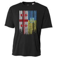 Georgia Ukraine Georgian Ukrainian Flag Cooling Performance Crew T-Shirt