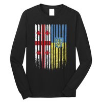 Georgia Ukraine Georgian Ukrainian Flag Long Sleeve Shirt