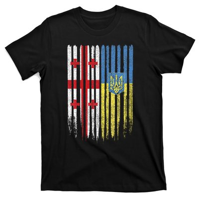 Georgia Ukraine Georgian Ukrainian Flag T-Shirt