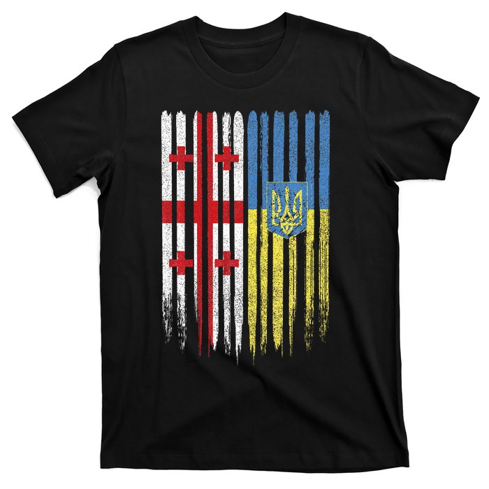 Georgia Ukraine Georgian Ukrainian Flag T-Shirt