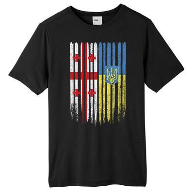 Georgia Ukraine Georgian Ukrainian Flag Tall Fusion ChromaSoft Performance T-Shirt