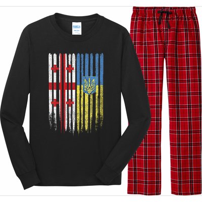 Georgia Ukraine Georgian Ukrainian Flag Long Sleeve Pajama Set