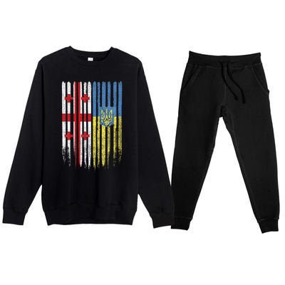 Georgia Ukraine Georgian Ukrainian Flag Premium Crewneck Sweatsuit Set